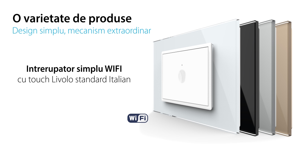 Interruttore Semplice WiFi con Touch LIVOLO, standard italiano – Nuova Serie, Bianco