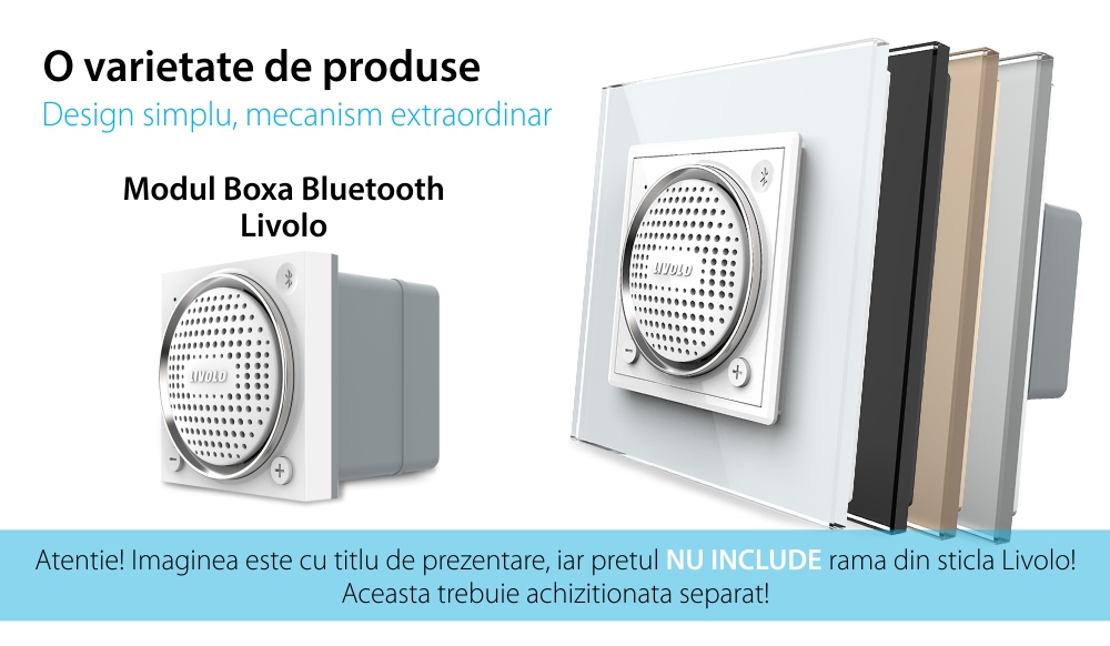 Modulo Altoparlante Bluetooth Livolo con Cornice in Vetro