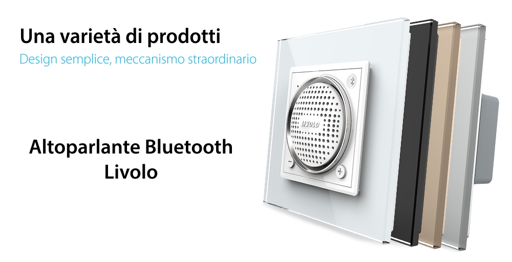 Modulo Altoparlante Bluetooth Livolo con Cornice in Vetro