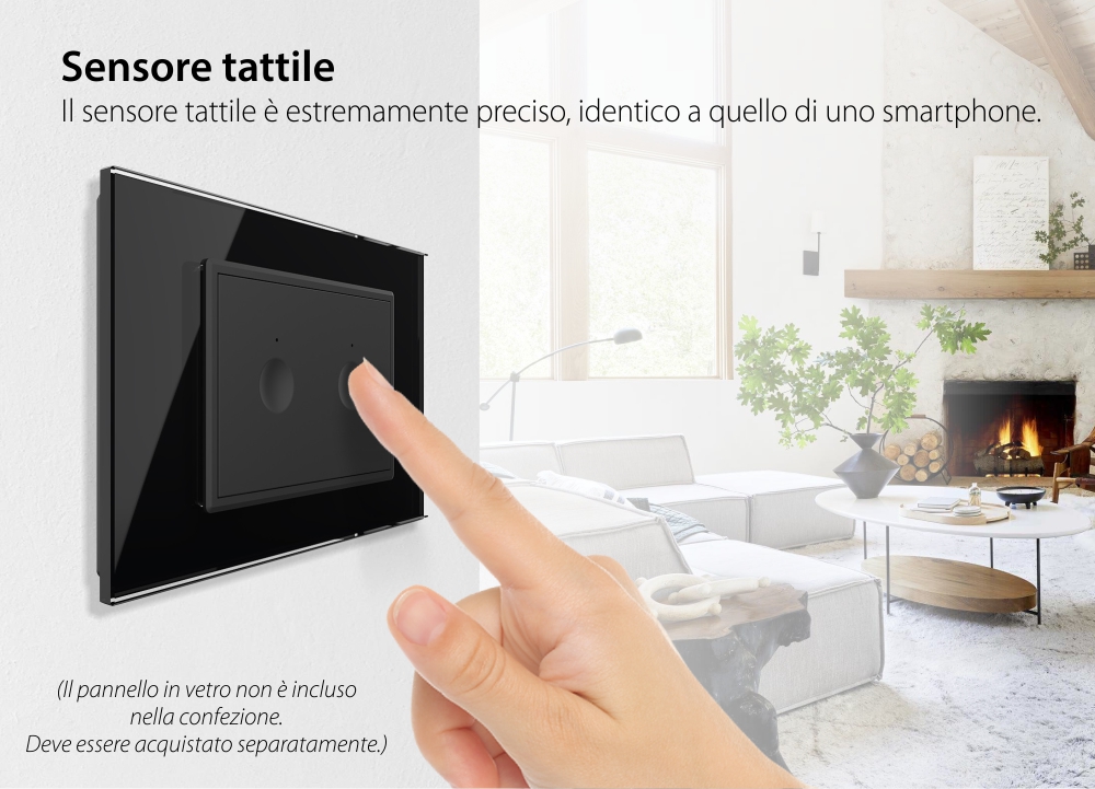 Modulo Deviatore / Invertitore Doppio Wi-Fi con Touch LIVOLO, standard italiano – Nuova Serie, Bianco