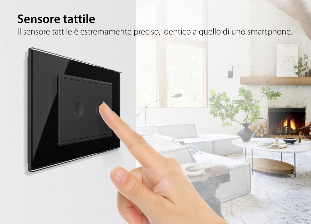 Interruttore doppio Wi-Fi con touch Livolo, standard italiano – Nuova serie