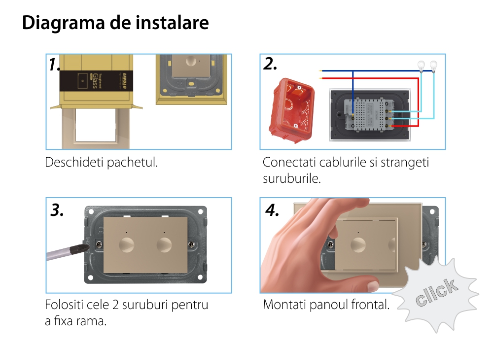 Interruttore doppio Wi-Fi con touch Livolo, standard italiano – Nuova serie