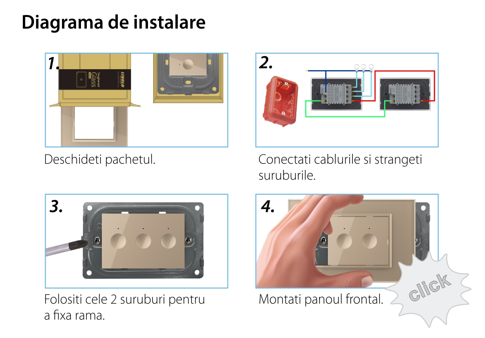 Modulo Interruttore Triplo Deviatore/Invertitore Wi-Fi con Touch LIVOLO, standard italiano – Nuova Serie, Bianco