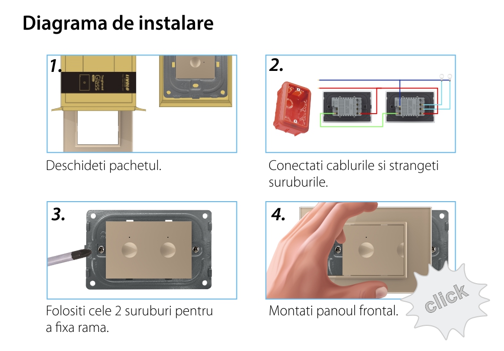 Modulo Interruttore Doppio Deviatore / Invertitore Wi-Fi con Touch LIVOLO, standard italiano – Nuova Serie, Bianco
