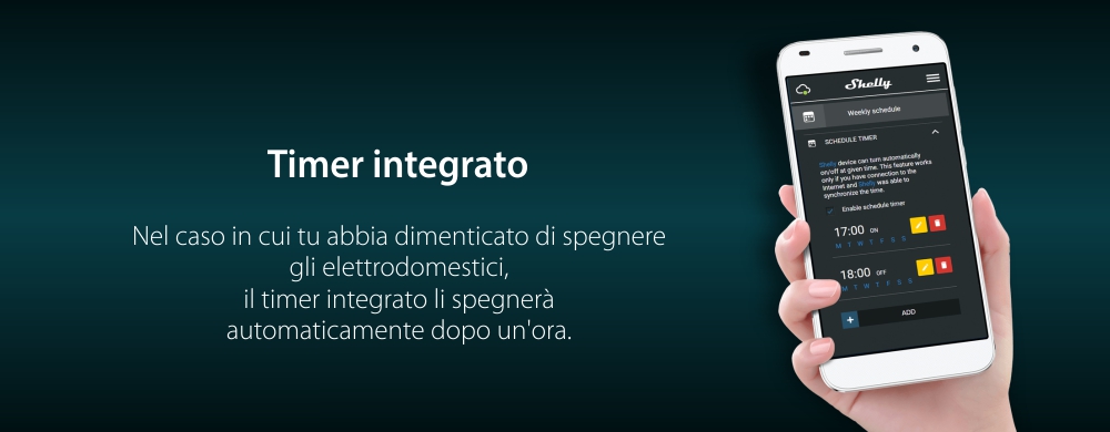 Presa Shelly Plug S, Wi-Fi, 2500 W, Monitoraggio del consumo, Programmazione, Bianco