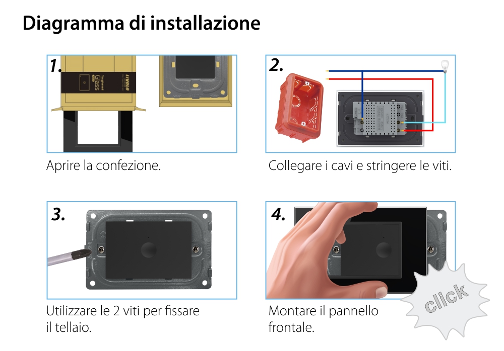 Interruttore Semplice WiFi con Touch LIVOLO, standard italiano – Nuova Serie, Bianco