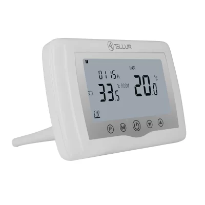 Termostato Intelligente per Caldaia a Gas Tellur, Wi-Fi, Schermo LCD 3.7 pollici, Controllo tramite App