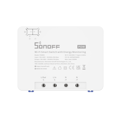 Relè Wi-Fi Sonoff Pow R3, Monitoraggio consumo elettrico, Controllo tramite app e vocale