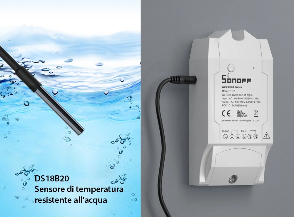 Sensore di temperatura resistente all’acqua Sonoff DS18B20-RJ9