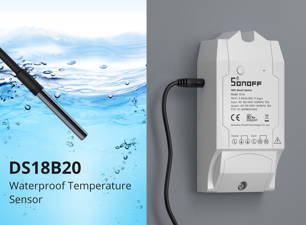 Sensore di temperatura resistente all’acqua Sonoff DS18B20-RJ9