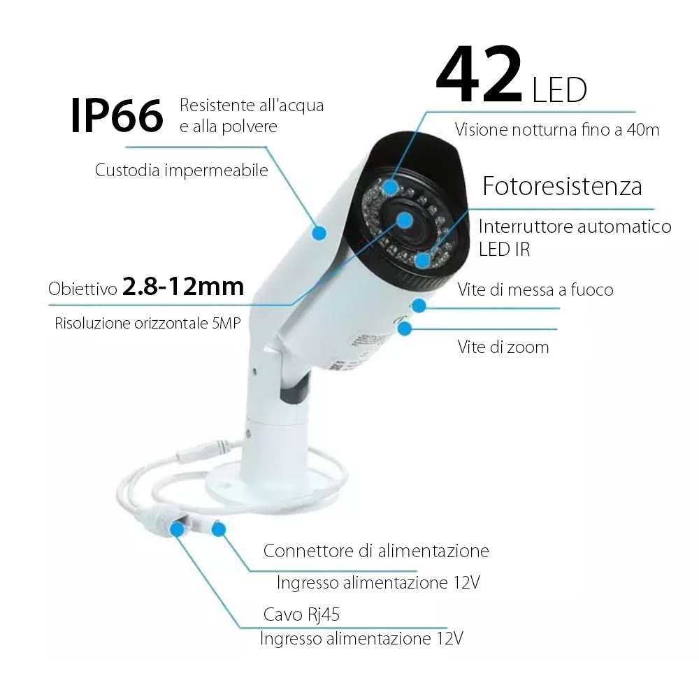 Telecamera di sorveglianza Besnt BS-IP32G, 5MP IP, IR, Visione notturna
