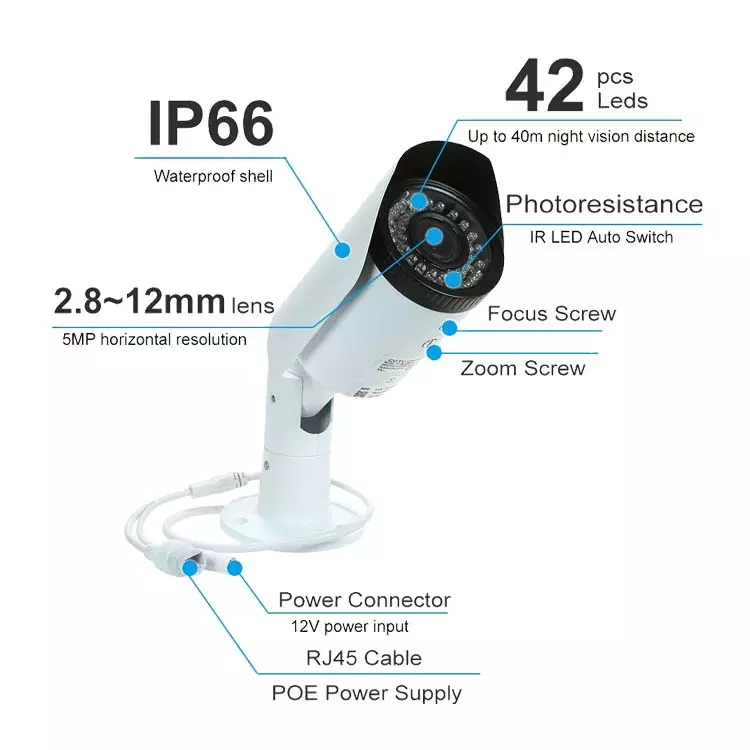Telecamera di sorveglianza Besnt BS-IP32G, 5MP IP, IR, Visione notturna