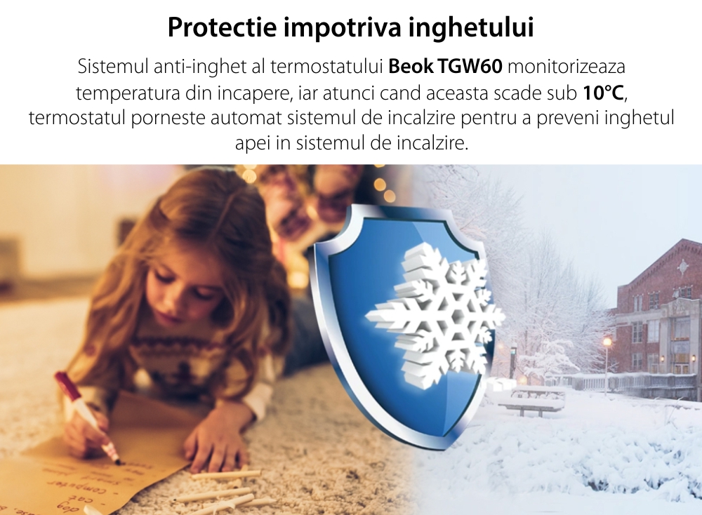 Termostato Wi-Fi per riscaldamento a gas BeOk TGW60-WIFI-WPB