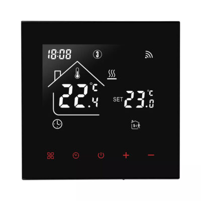 Termostato Wi-Fi per riscaldamento a gas BeOk TDR89-WIFI-WPB colore nero