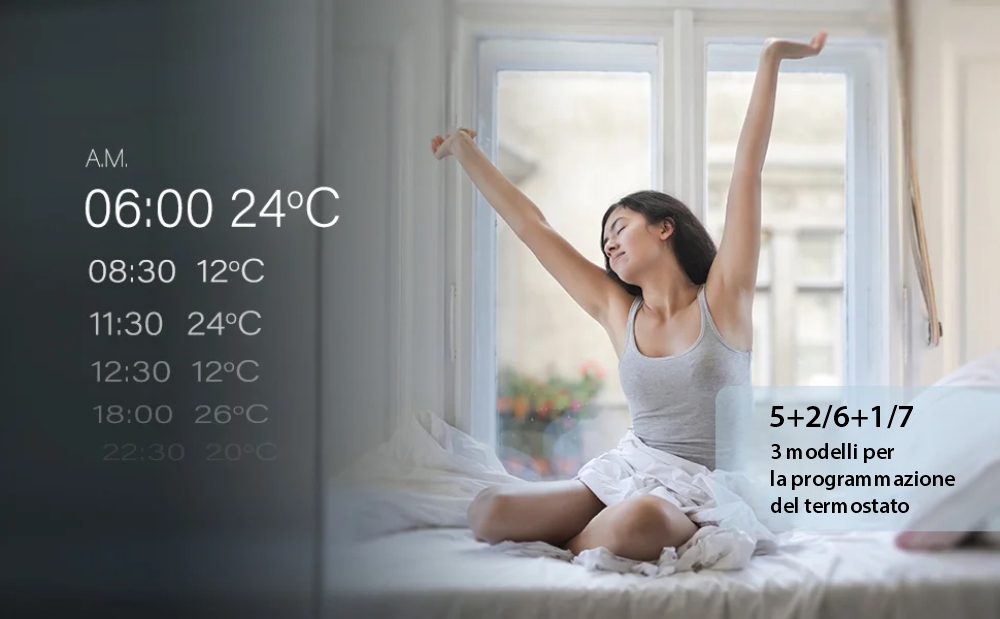 Termostato Wi-Fi per riscaldamento a gas BeOk TDR89-WIFI-WPB