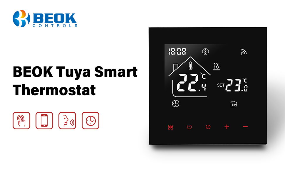 Termostato Wi-Fi per riscaldamento a gas BeOk TDR89-WIFI-WPB