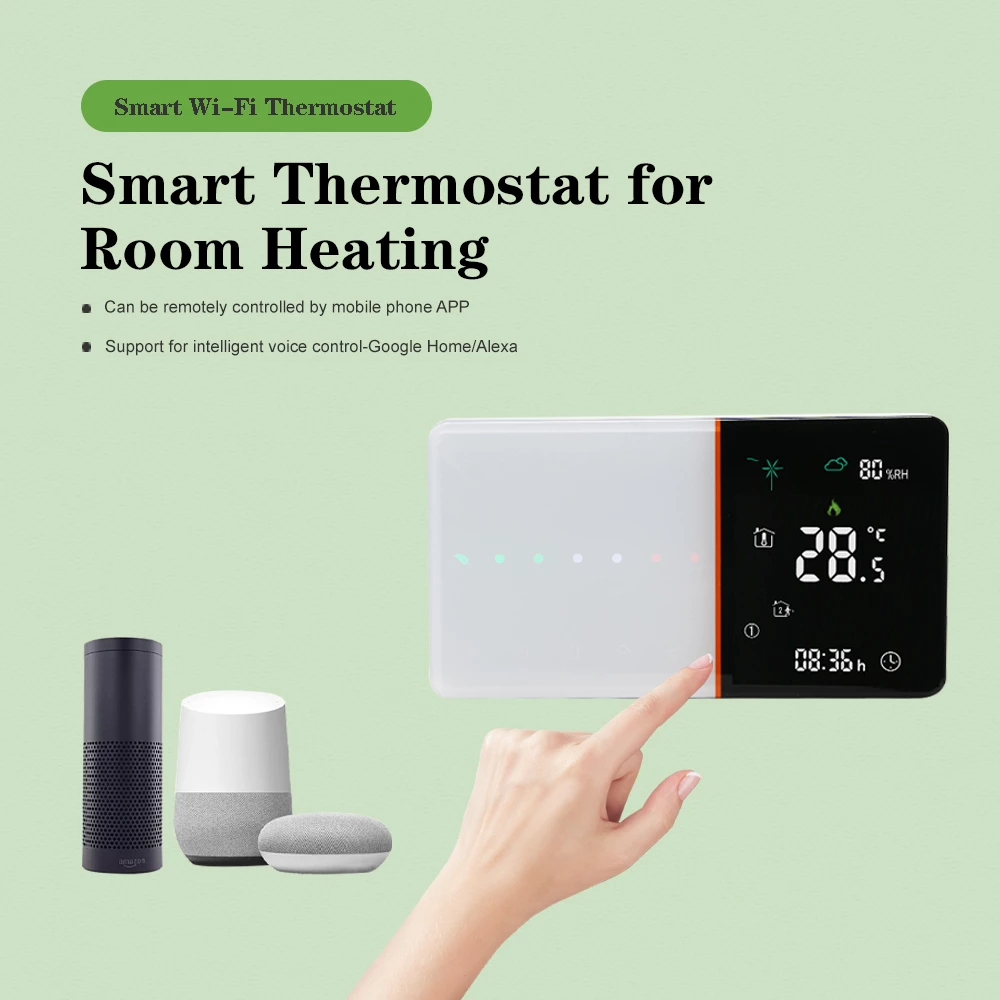 Termostato per riscaldamento elettrico a pavimento BeOk TGW005-WIFI-EP