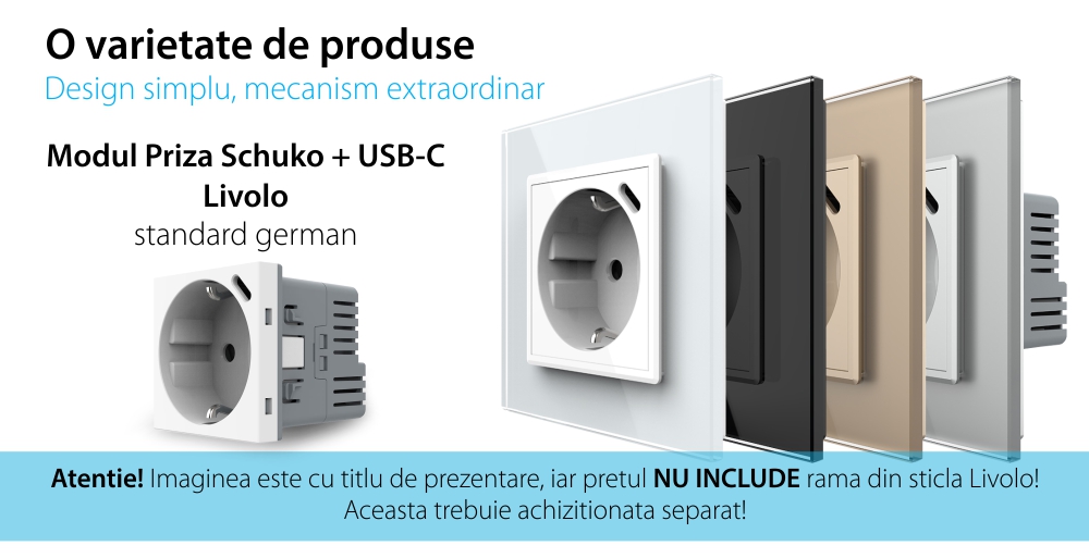 Modulo Presa Schuko + USB-C LIVOLO – Nuova Serie