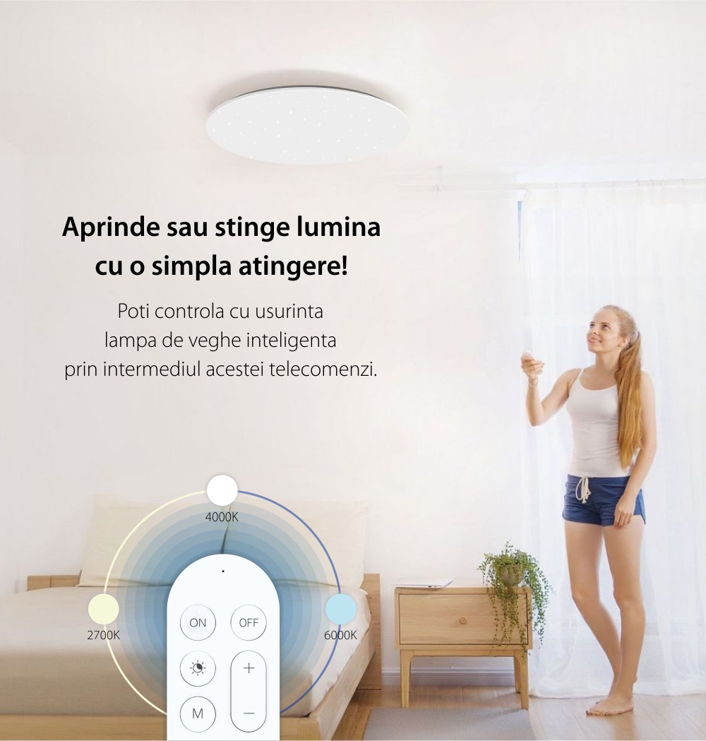 Lampadario da soffitto LED Yeelight Galaxy YLXD16YL, Wireless, Superficie illuminata 20 m², 2200 Lm