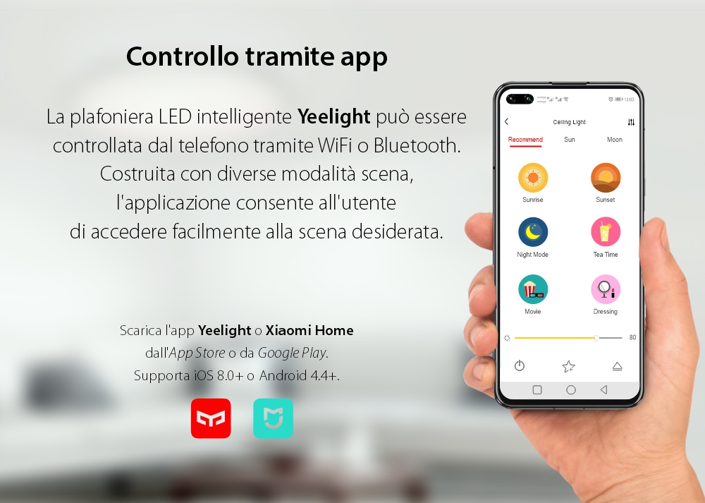 Lampadario da soffitto LED Yeelight Galaxy YLXD16YL, Wireless, Superficie illuminata 20 m², 2200 Lm