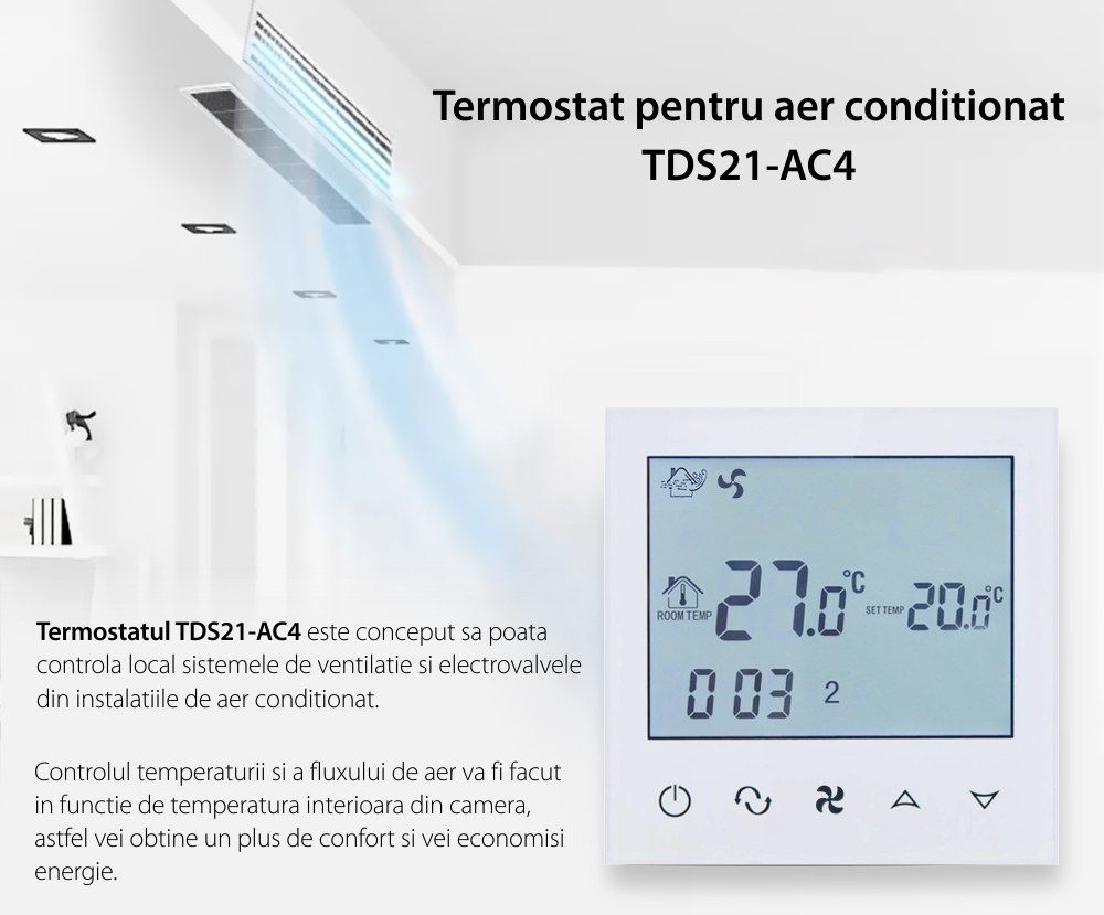 Termostato per condizionatore d’aria BeOk TDS21-AC4