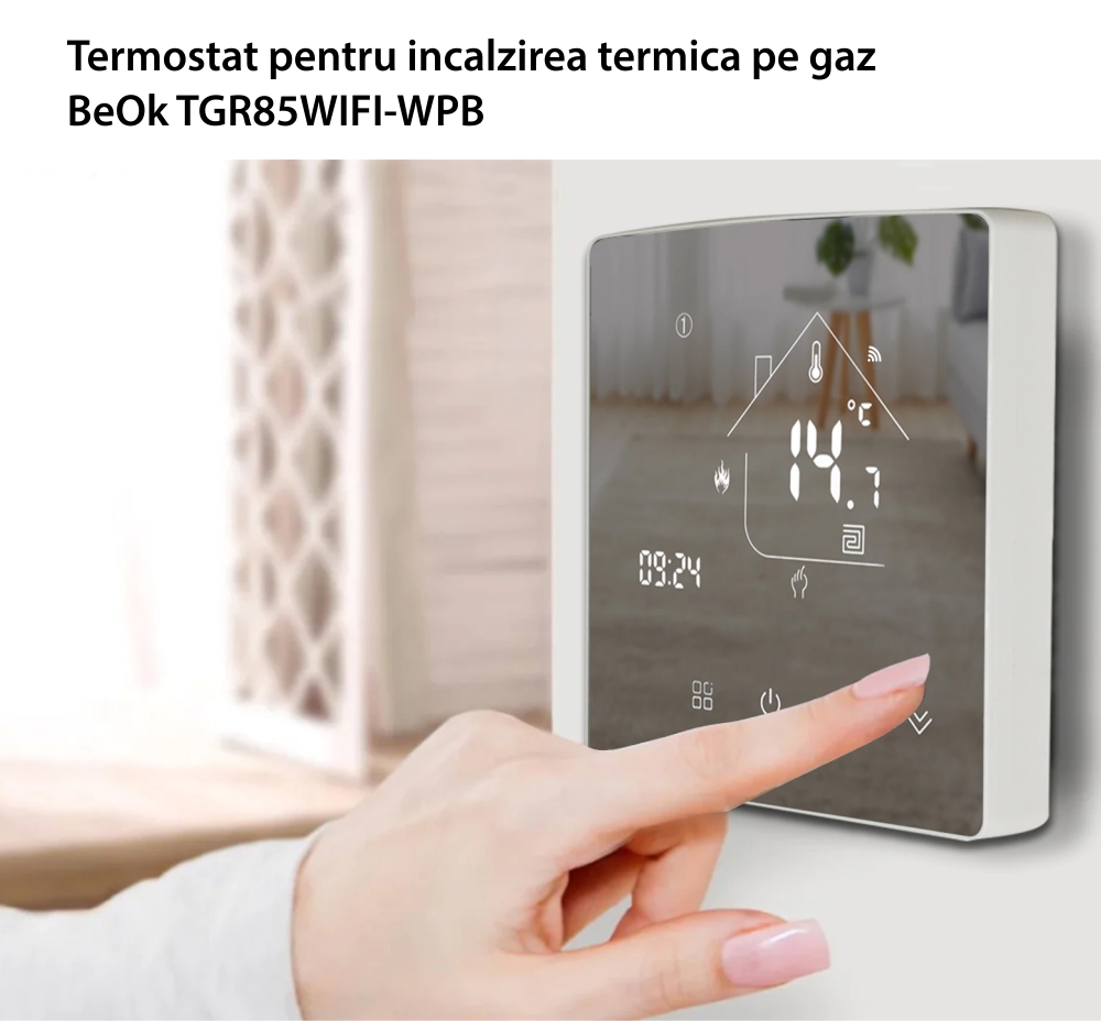 Termostato per riscaldamento termico a gas Beok TGR85-WIFI-WPB, Programmazione, Controllo tramite applicazione