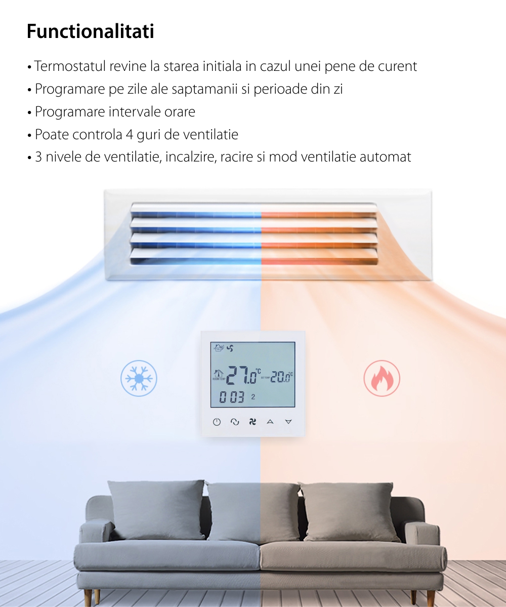 Termostato per condizionatore d’aria BeOk TDS21-AC4