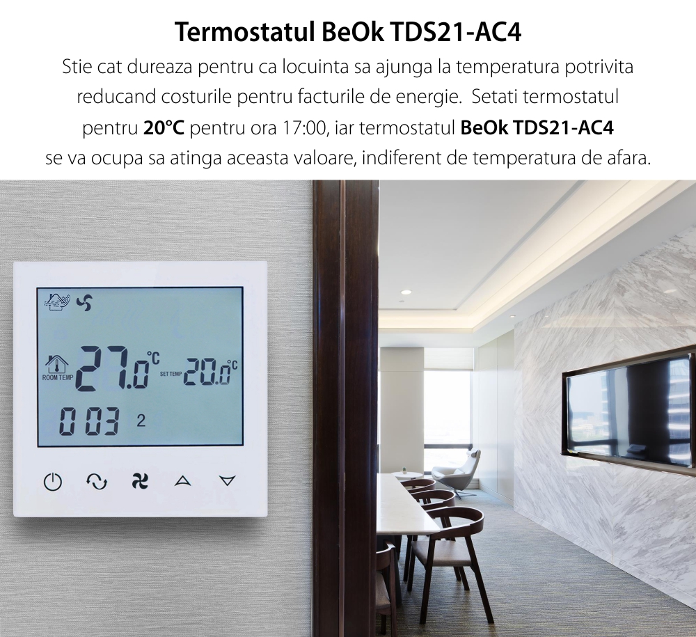 Termostato per condizionatore d’aria BeOk TDS21-AC4