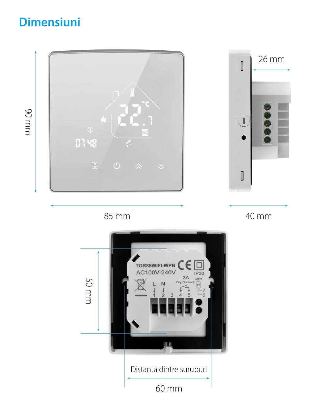 Termostato per riscaldamento termico a gas Beok TGR85-WIFI-WPB, Programmazione, Controllo tramite applicazione