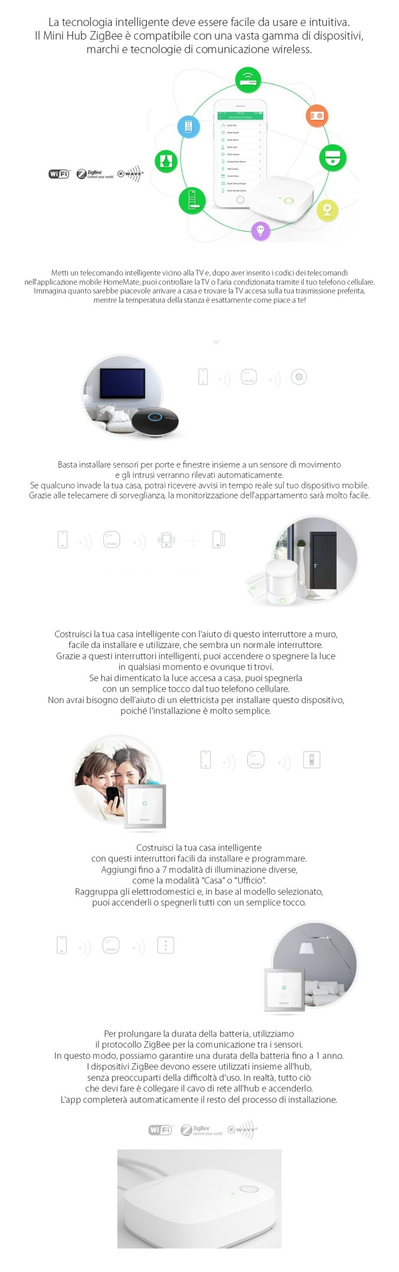 Unità di controllo Orvibo WiFi Mini Hub con protocollo ZigBee VS20ZW