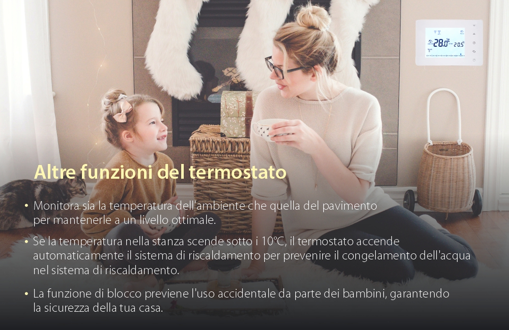 Termostato per riscaldamento a pavimento BeOk BOT306RF-WIFI-NR