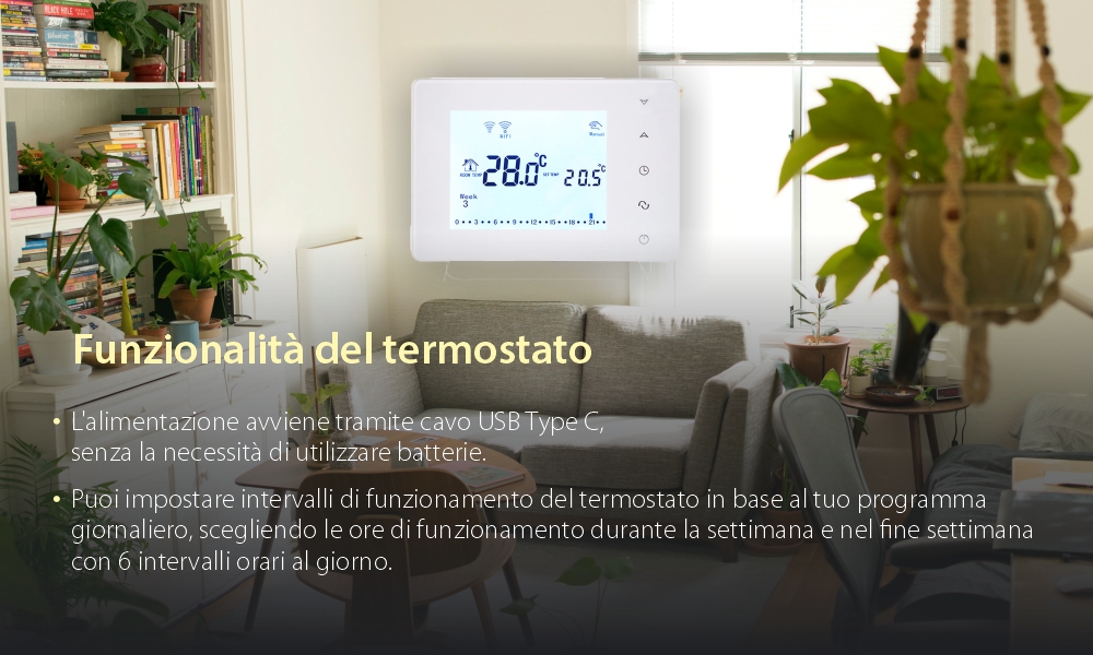 Termostato per riscaldamento a pavimento BeOk BOT306RF-WIFI-NR