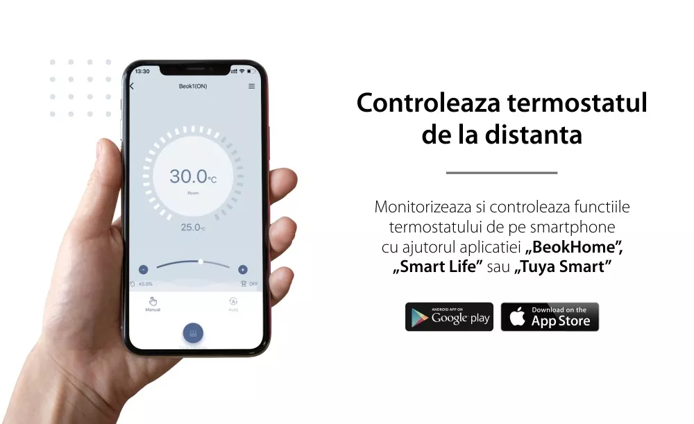 Termostato per riscaldamento a pavimento BeOk BOT306RF-WIFI-NR