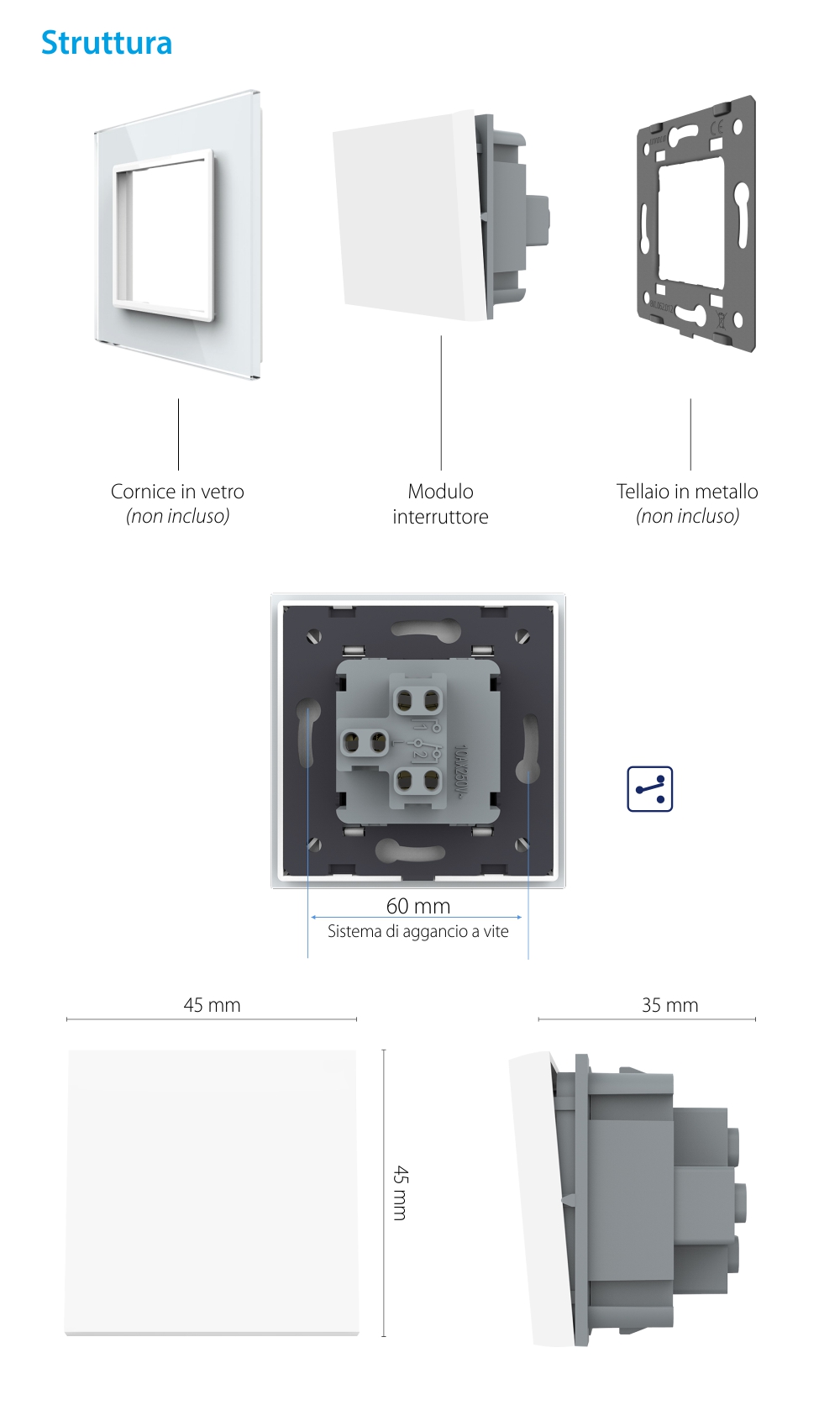 Modulo deviatore meccanico semplice LIVOLO