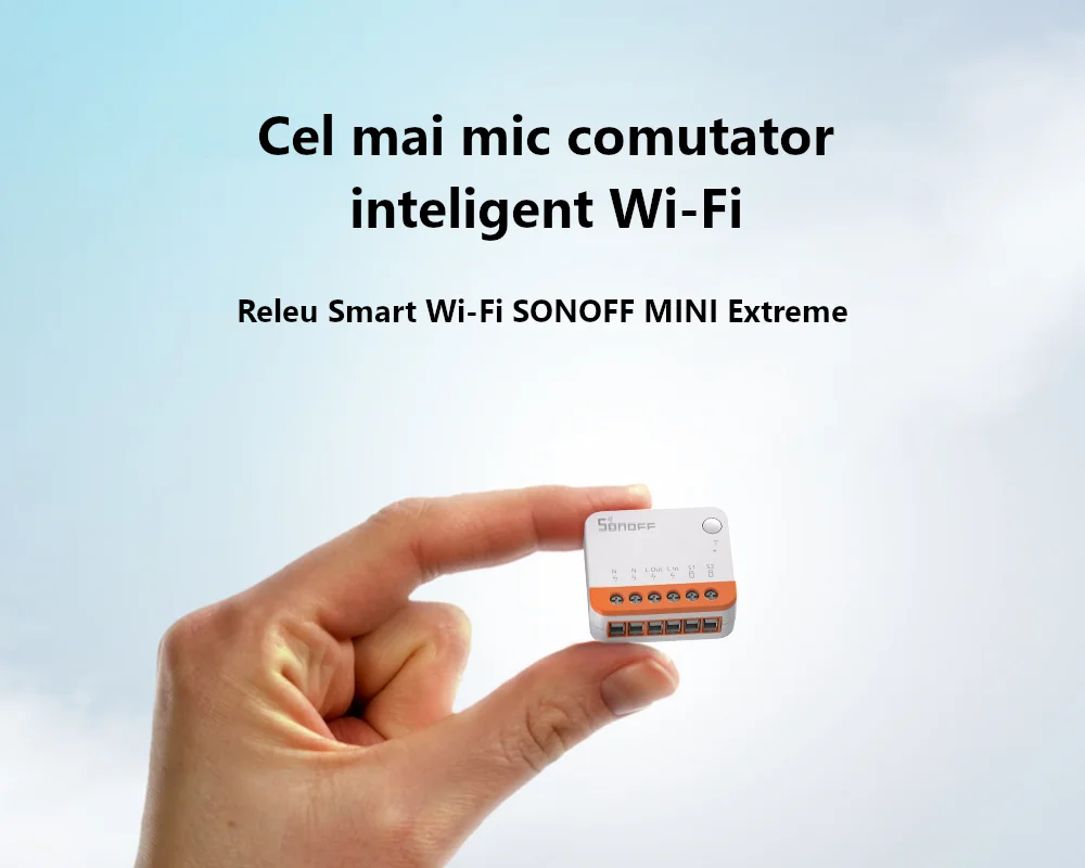 Relè intelligente Wi-Fi Sonoff Mini R4, 10A, 2300W, programmazioni, controllo tramite applicazione