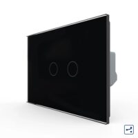 Interruttore doppio deviatore / invertitore LIVOLO touch in vetro- Standard italiano colore nero
