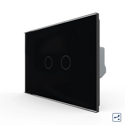 Interruttore doppio deviatore / invertitore LIVOLO touch in vetro- Standard italiano colore nero