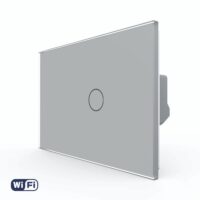 Interruttore Wi-Fi Touch LIVOLO in Vetro, Standard Italiano – Nuova Serie colore griggio