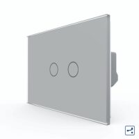 Interruttore doppio deviatore / invertitore LIVOLO touch in vetro- Standard italiano colore griggio