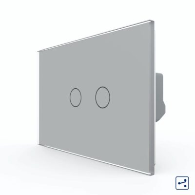 Interruttore doppio deviatore / invertitore LIVOLO touch in vetro- Standard italiano colore griggio
