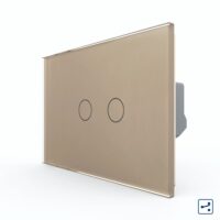 Interruttore doppio deviatore / invertitore LIVOLO touch in vetro- Standard italiano colore dorato