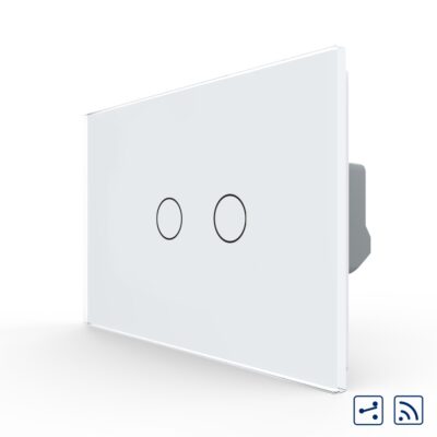 Interruttore Doppio Deviatore/Invertitore Wireless con Touch LIVOLO in Vetro – Standard Italiano