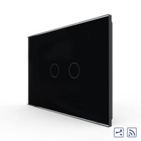Interruttore Doppio Deviatore/Invertitore Wireless con Touch LIVOLO in Vetro – Standard Italiano colore nero