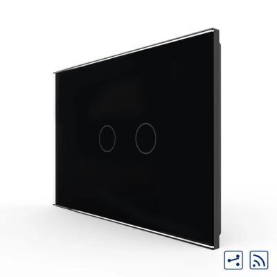 Interruttore Doppio Deviatore/Invertitore Wireless con Touch LIVOLO in Vetro – Standard Italiano colore nero