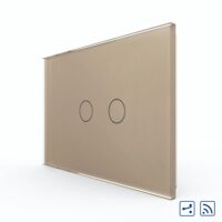 Interruttore Doppio Deviatore/Invertitore Wireless con Touch LIVOLO in Vetro – Standard Italiano colore dorato