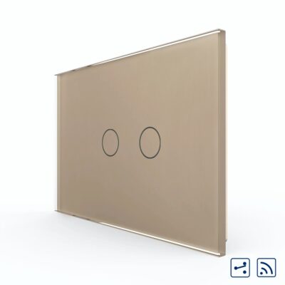 Interruttore Doppio Deviatore/Invertitore Wireless con Touch LIVOLO in Vetro – Standard Italiano colore dorato