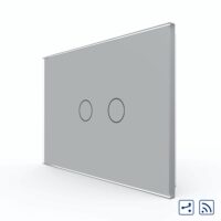 Interruttore Doppio Deviatore/Invertitore Wireless con Touch LIVOLO in Vetro – Standard Italiano colore griggio