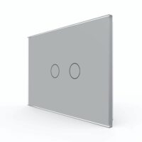 Pannello Interruttore Doppio Touch LIVOLO in Vetro, Standard Italiano colore griggio