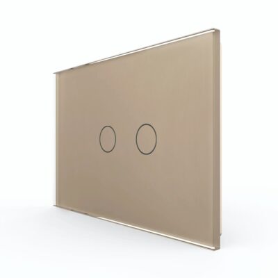 Pannello Interruttore Doppio Touch LIVOLO in Vetro, Standard Italiano colore dorato