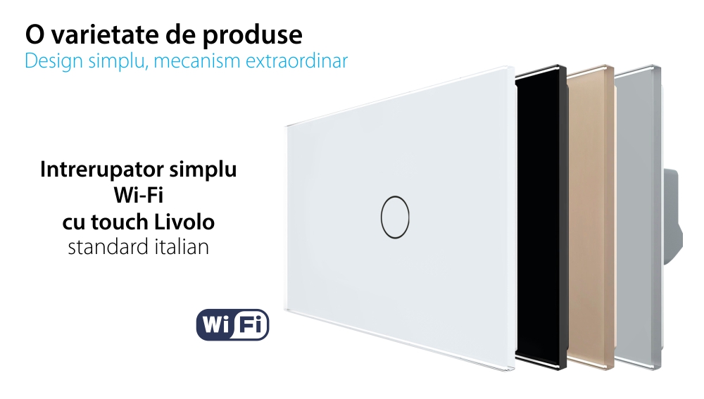 Interruttore Wi-Fi Touch LIVOLO in Vetro, Standard Italiano – Nuova Serie